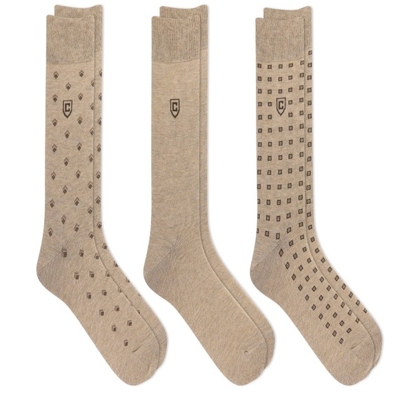 Chaps Classic Dress Diamond Crew Socks 3-Pair Pack - Picture 1 of 4